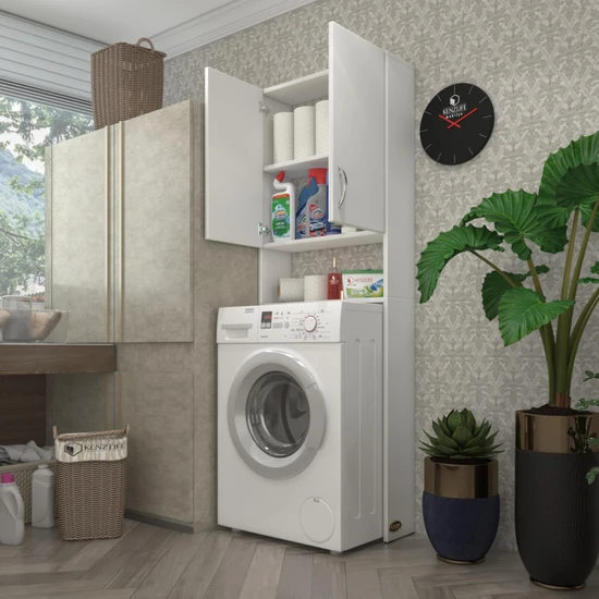 Kenzlife çamaşır makinesi dolabı veronika byz 180x066x20 banyo ofis