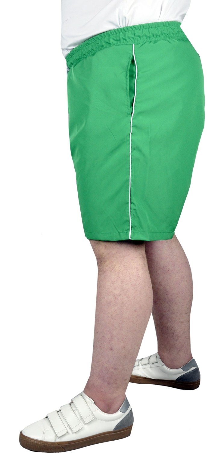 ModeXL Büyük Beden Deniz Şortu White Line 21451 Siyah görsel 2