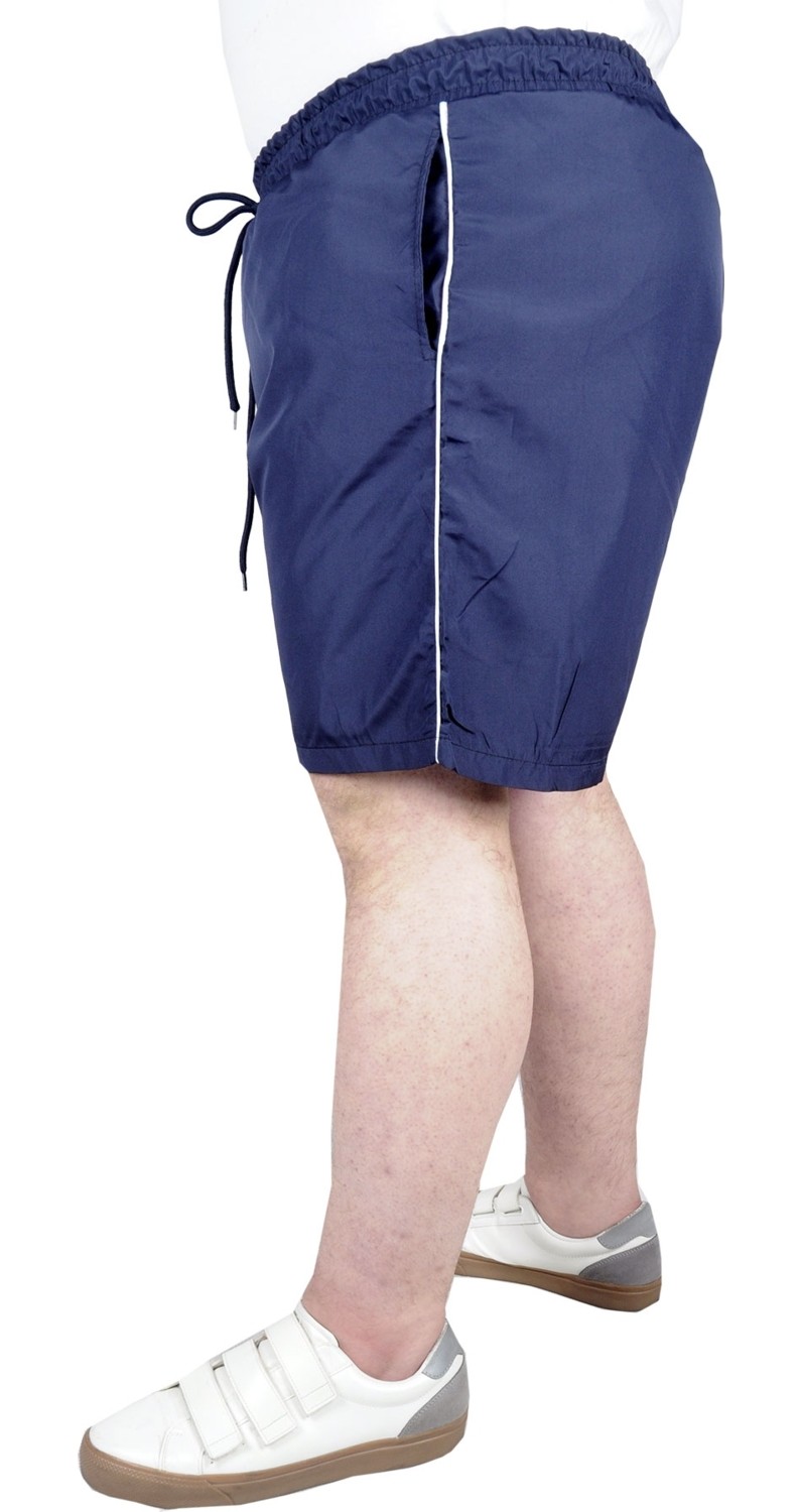 ModeXL Büyük Beden Deniz Şortu White Line 21451 Siyah görsel 5