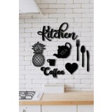 Gibella Kitchen 9 Parça Mutfak Lazer Kesim Siyah Ahşap Duvar Dekorasyon Ürünü