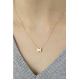 Akay Gold Mini Kesim '' M '' Harfi Kolye