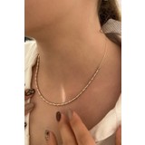 Akay Gold Üç Renk Yarım Dorikalı 14 Ayar Altın Kolye