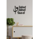 Gibella Sabret Şükret Dua Et Elif Vav Set Lazer Kesim Siyah Ahşap Duvar Dekorasyon Ürünü