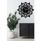 Gibella Altıgen Geometrik Özel Tasarım Lazer Kesim Siyah Duvar Saati