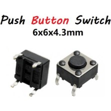 Feriot 6X6X4.3 mm Tach Buton (Push Button) (4 Bacak)