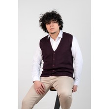 Woolen World Slimfit Desenli Erkek Triko Yelek