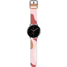 Kyver Samsung Galaxy Watch 4 Uyumlu Desenli Silikon Kordon 20MM (Pembeli)