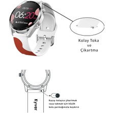 Kyver Samsung Galaxy Watch 4 Uyumlu Desenli Silikon Kordon 20MM (Pembeli)