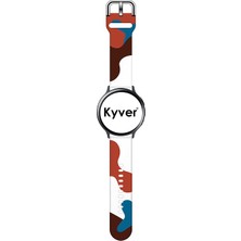 Kyver Amazfit Gts Uyumlu Desenli Silikon Kordon 20MM (Kiremit-Bordo)
