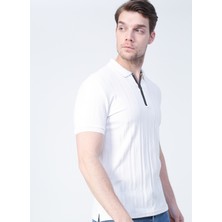 Fabrika Polo Yaka Düz Ekru Erkek T-Shirt DAX