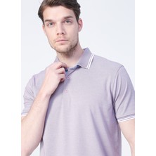 Fabrika Comfort CM DS 01 02 Basic Düz Lila Erkek Polo T-Shirt