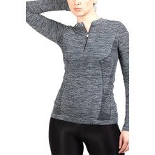 Miofit Kadın Tides Fermuar Yakalı Uzun Kollu Dikişsiz Spor Tişört