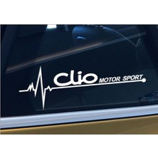 Araba Clio Nabız Kalp Atışı Sticker 2 Adet Sağ Sol Kelebek Cam