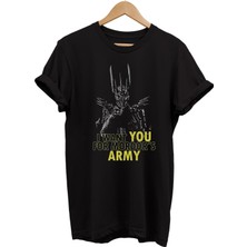 Remonz Lotr Yüzüklerin Efendisi Sauron Mordor Ordusu Baskılı %100 Pamuk Oversize T-Shirt