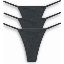 3 Adet String Tanga Külot Soft Lastik Yumuşak Penye