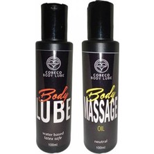 Cobeco Body Lube & Body Massage Oil Su Bazlı Kayganlaştırıcı 100ML ve Vücut Masaj Yağı Set 100ML