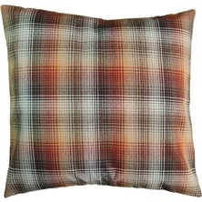 Tedz Collection Kahve Ekoseli Minder Kılıfı