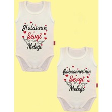 Babixkids Halasının & Babaanesinin Sevgi Meleği Yazılı  Pamuk 2'li Zıbın Set