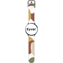 Kyver Samsung Watch 3 Desenli Silikon Kordon 22 mm Uyumlu (Çöl Kumu-Kahve)