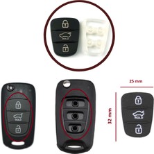 Bross Otomotiv BDP1123 Hyundai Kia Için Sustalı Anahtar Kumanda 3 Buton Ped Tuş Lastiği
