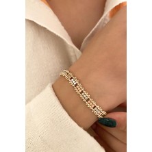 Akay Gold The Queen Üç Renk Altın 14 Ayar Bileklik
