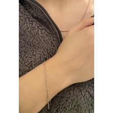 Akay Gold Mor Taşlı 14 Ayar Sarı Altın Bileklik