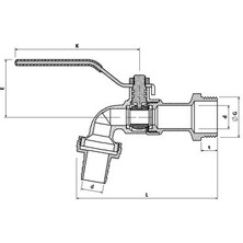 Klepsan Küresel Bahçe Musluğu (Kollu) 1/2''