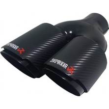 Akrapovic 100 Lük Çiftli Sol Akrapoviç Içi Siyah Egzoz Başlığı Eksoz Kafası Egsoz Çift 100 mm Karbon