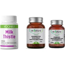 Voonka Milk Thistle 62 Kapsül+ Magnezyum Bisglisinat 120 Mg 60 TABLET+B12 Vitamini 30 Tablet