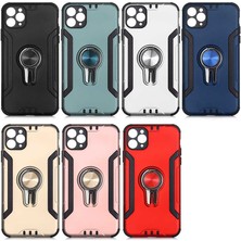 Case 4U Apple iPhone 11 Pro Max Kılıf Darbe Emici Yüzüklü Standlı Koko Kapak Kırmızı