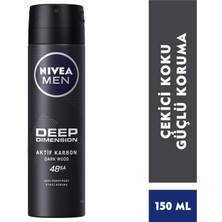 NIVEA Men Erkek Sprey Deodorant Deep Dimension 48 Saat Anti-perspirant Koruma 150ml,Erkeksi Koku