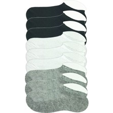 Royaleks 9 Adet Çocuk Sneaker Patik Çorap Siyah Beyaz Gri