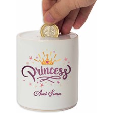 Hediye Rengi Isme Özel Seramik Kumbara - Princess
