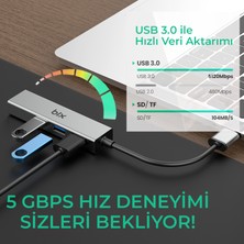 Bix BX06HB 4in1 USB 3.0 Hub, 1Gbps Ethernet, 3x USB 3.0 Windows Uyumlu Çoklayıcı Adaptör