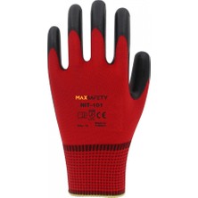 Maxsafety NIT-101 Polyester Nitril Eldiven No:10 12 Çift
