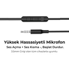 Lucatech Xiaomi Redmi Note 9 Pro Uyumlu Kablolu Kulaklık 3,5 mm Jack Girişli