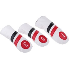 Dayanıklı Golf Sürücü Kafa Kapak Anti-Sıp No. 3 5 Fairway Woods Sürücü Headcovers 3 Adet Beyaz Set(Yurt Dışından)