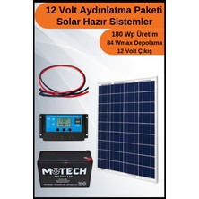 N&D Lighting Aydınlatma Short Solar Paket 12 VOLT-180WP