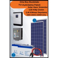 N&D Lighting Orta Boy Buzdolabı+Tv+Aydınlatma Maxi Solar Paket 4,50KWP