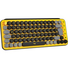 Logitech POP Keys Blast Özelleştirilebilir Emoji Tuşlu Mekanik Kablosuz Klavye - Sarı&Siyah