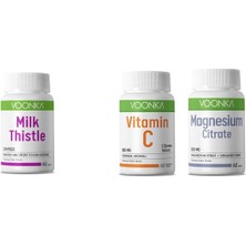 Milk Thistle 62 Kapsül + Magnezyum 62 Tablet+Vitamin C 62 Çiğneme T.