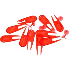 10 x Plastik Golf Divot Onarım Aracı Topu Işaretleyici Golfçü Onarım Kiti Kırmızı