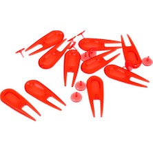 10 x Plastik Golf Divot Onarım Aracı Topu Işaretleyici Golfçü Onarım Kiti Kırmızı