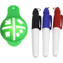 Golf Topu Liner Çizim Işaretleme Hizalaması Takım Toplama Marker W / Pens Green