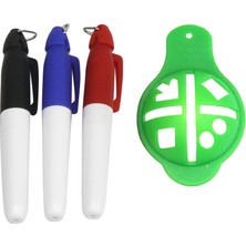 Golf Topu Liner Çizim Işaretleme Hizalaması Takım Toplama Marker W / Pens Green