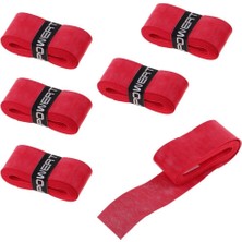 6 Parça Tenis Badminton Squash Raket Kavrama Overgrip Bant Kırmızı