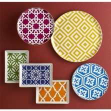 Porland Morocco Düz Tabak Desen4 Sarı 20CM