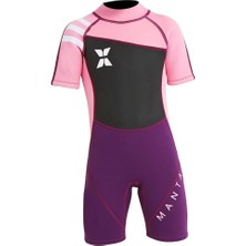 2.5mm Çocuklar Kısa Kollu Wetsuit Plaj Dalış Mayo Mayo Pink Xxl