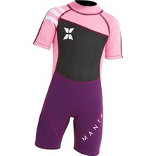 2.5mm Çocuklar Kısa Kollu Wetsuit Plaj Dalış Mayo Mayo Pink Xxl