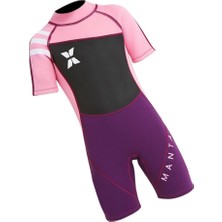 Kızlar Erkek Kısa Kollu Wetsuit Shorty Uv Güneş Koruma Tulum Xl